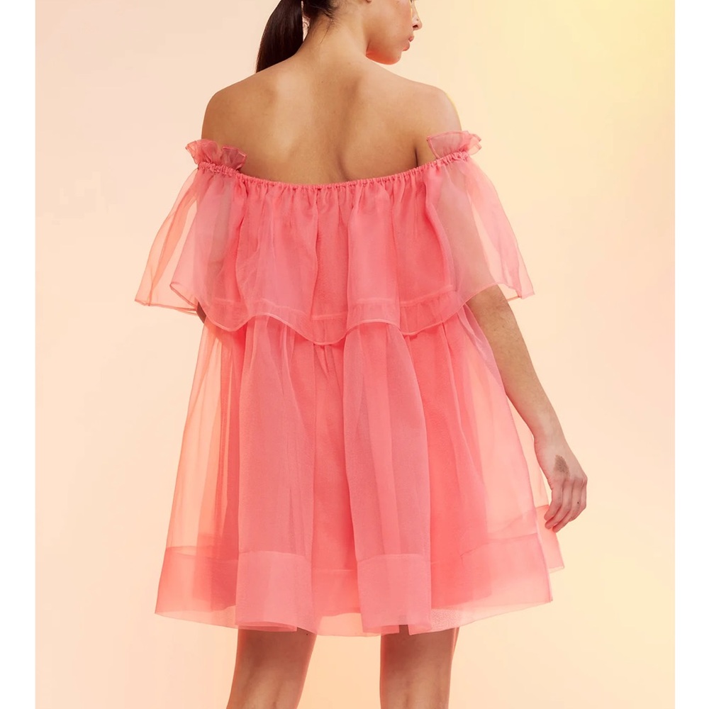 Cynthia Rowley - Flirt Organza Dress, Coral - Picture 5 of 10